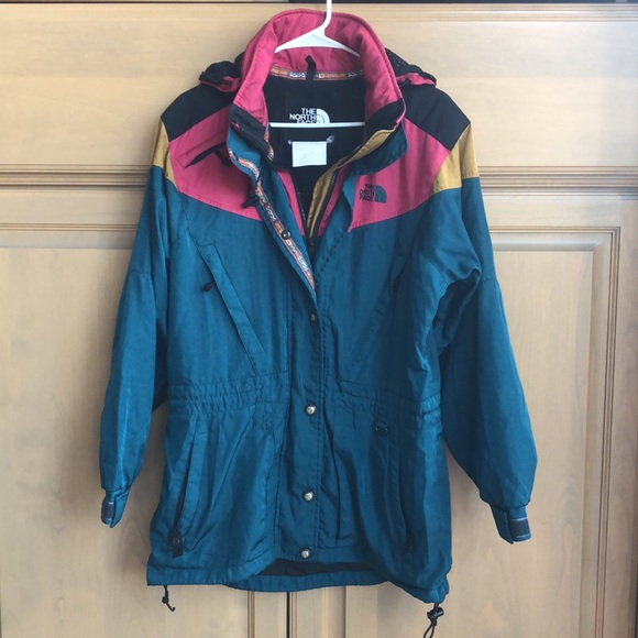 Vintage The North Face colorful colorblock retro longline hooded parka anorak - Picture 2 of 16